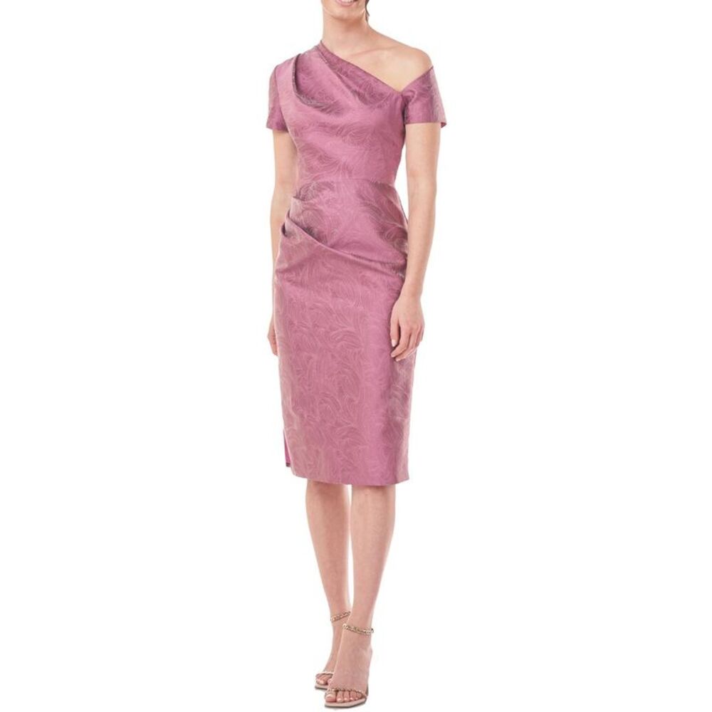 Kay Unger Caitlyn Women's Jacquard Cut-Out Asymmetric Midi Dress NWT - Picture 2 of 4